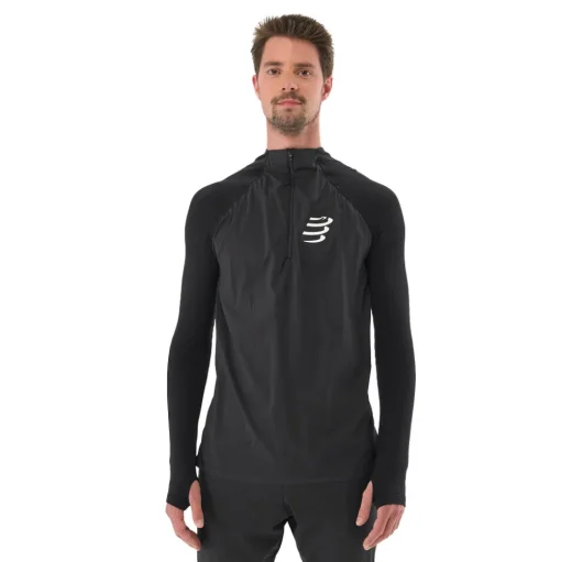 Compressport Hurricane Windproof nahtlos Shirt mit halbem Reißverschluss - AW24