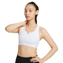 Nike Dri-FIT Swoosh Medium-Support Zip-Front Damen Sport-BH