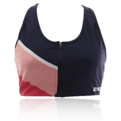2XU Active Medium Impact Colour Block Reißverschluss Crop Top